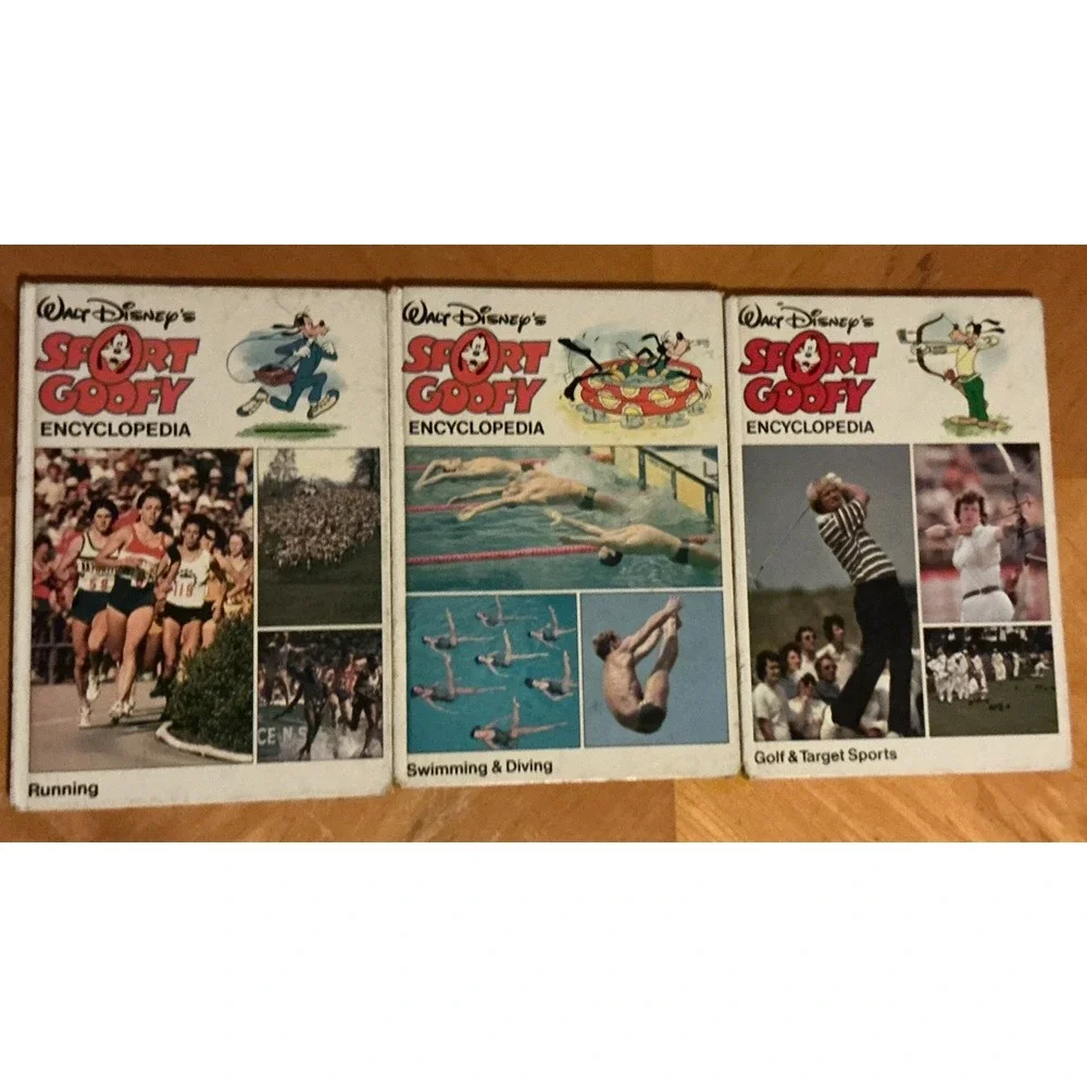 Lot of 12 Walt Disney Sport Goofy Encyclopedia Hardcover Vintage Illustrated‎